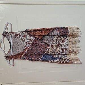 Suzy Shier Fringe Boho Tank Top US S